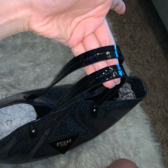 NWOT GUESS Designer Tote Bag Dark Grey/Black - Picture 6 of 10